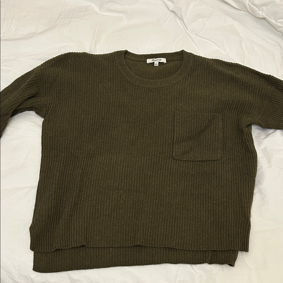Madewell Sweaters - Madewell Olive Green Ribbed Sweater